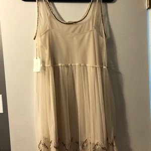 Forever 21 Dresses - Forever 21 Cream Dress with Metallic Beading Forever 21 Dresses - Forever 21 Cream Dress with Metallic Beading